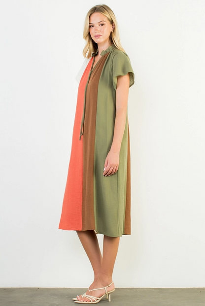 Colorblock Midi Dress