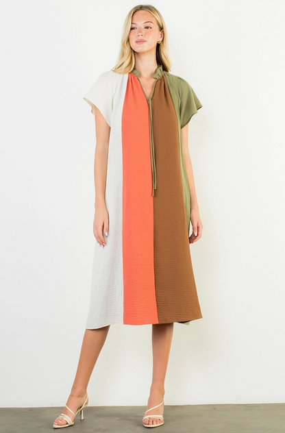 Colorblock Midi Dress