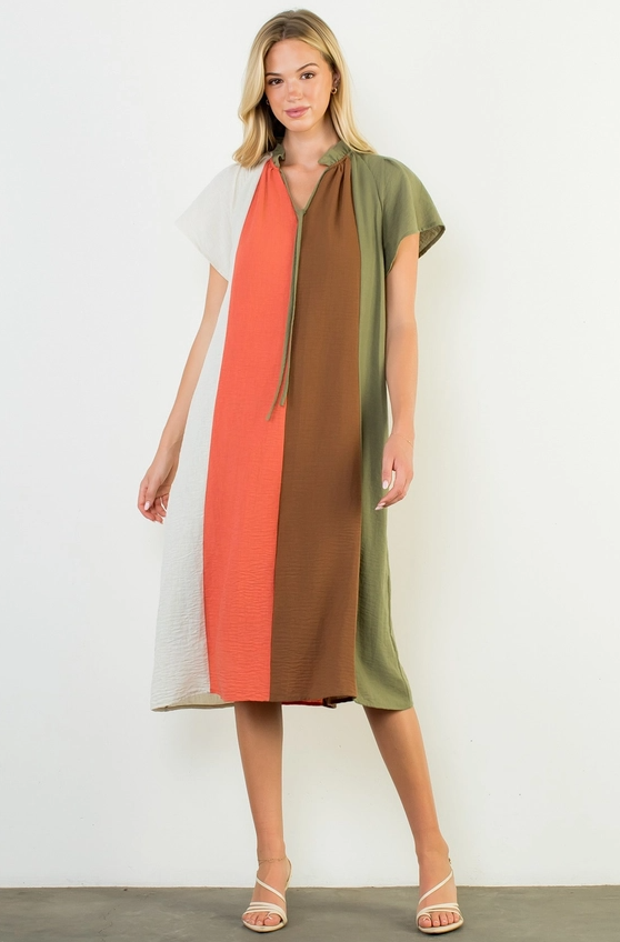 Colorblock Midi Dress