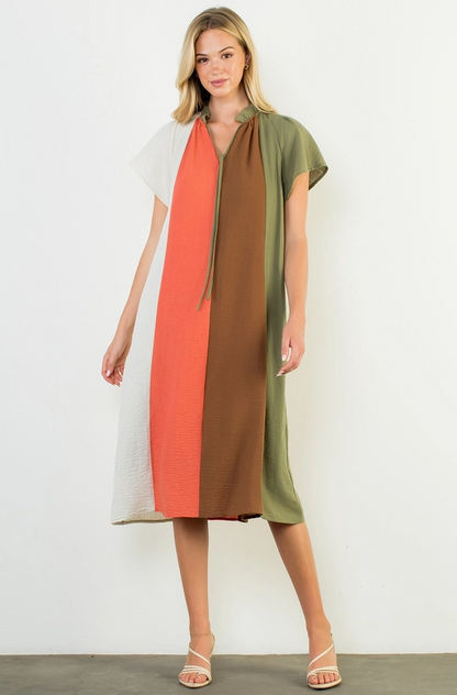Colorblock Midi Dress