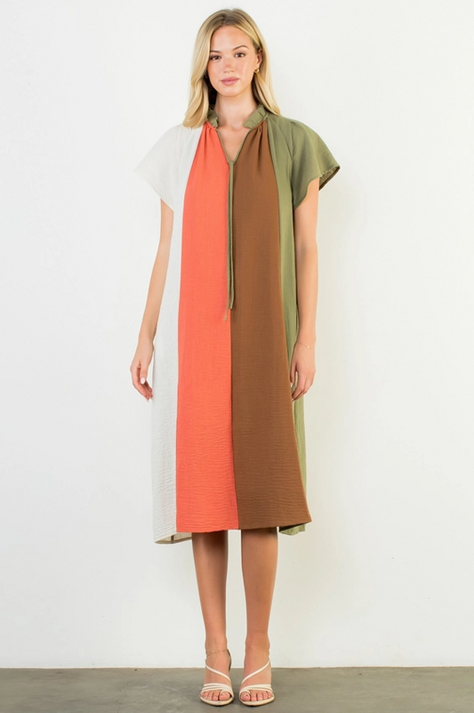 Colorblock Midi Dress