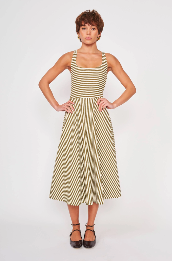 Fit & Flare Striped Tank Dress