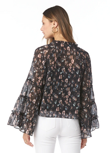 Flare Sleeve Floral Top