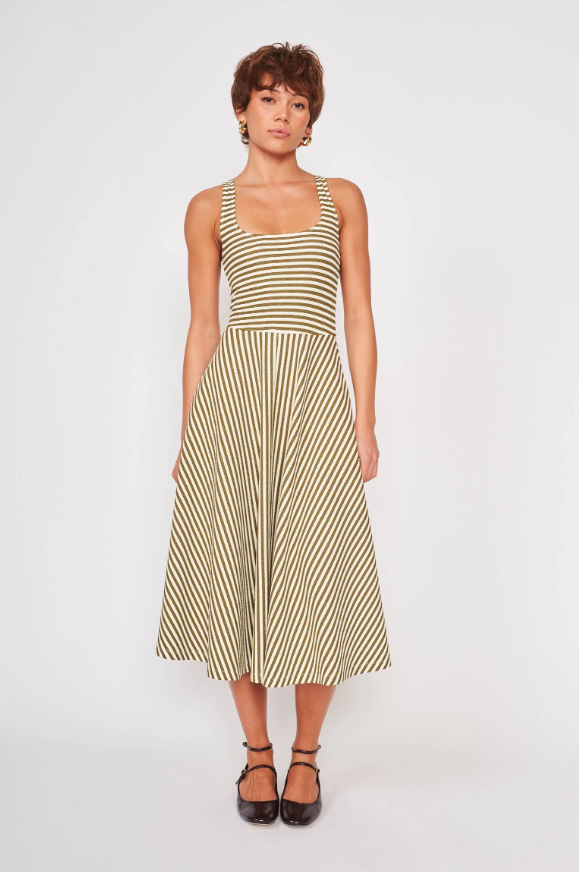 Fit & Flare Striped Tank Dress