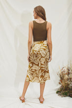 Load image into Gallery viewer, Palm Print Side Slit Midi Skirt
