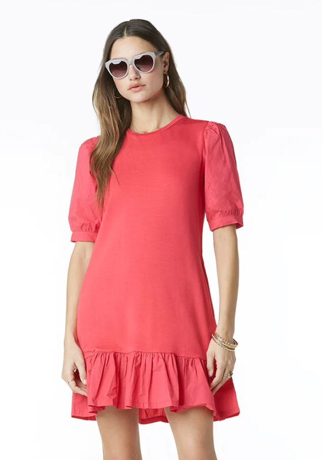 French Terry Puff Sleeve Dress