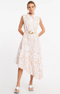 Belted Embroidery Dress