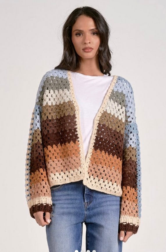 CROCHET STRIPED SWEATER