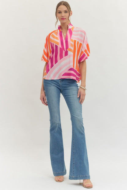 Printed Short Sleeve Top