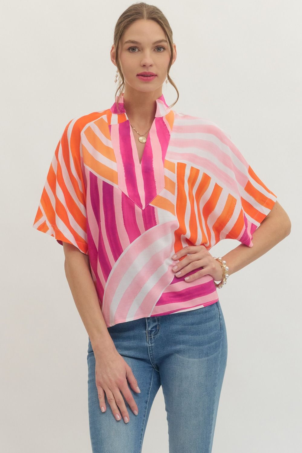 Printed Short Sleeve Top