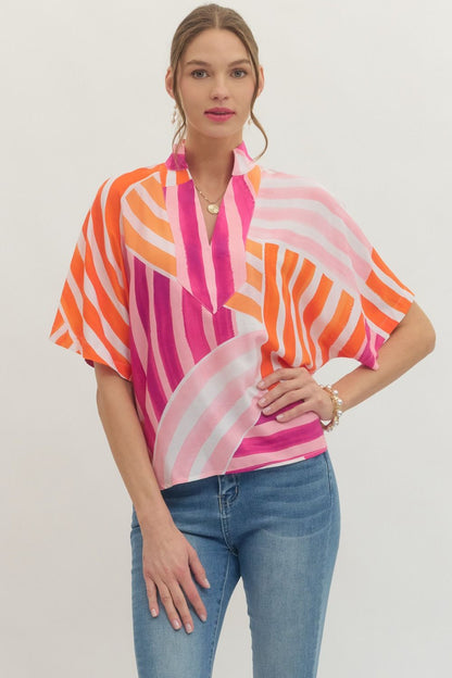 Printed Short Sleeve Top