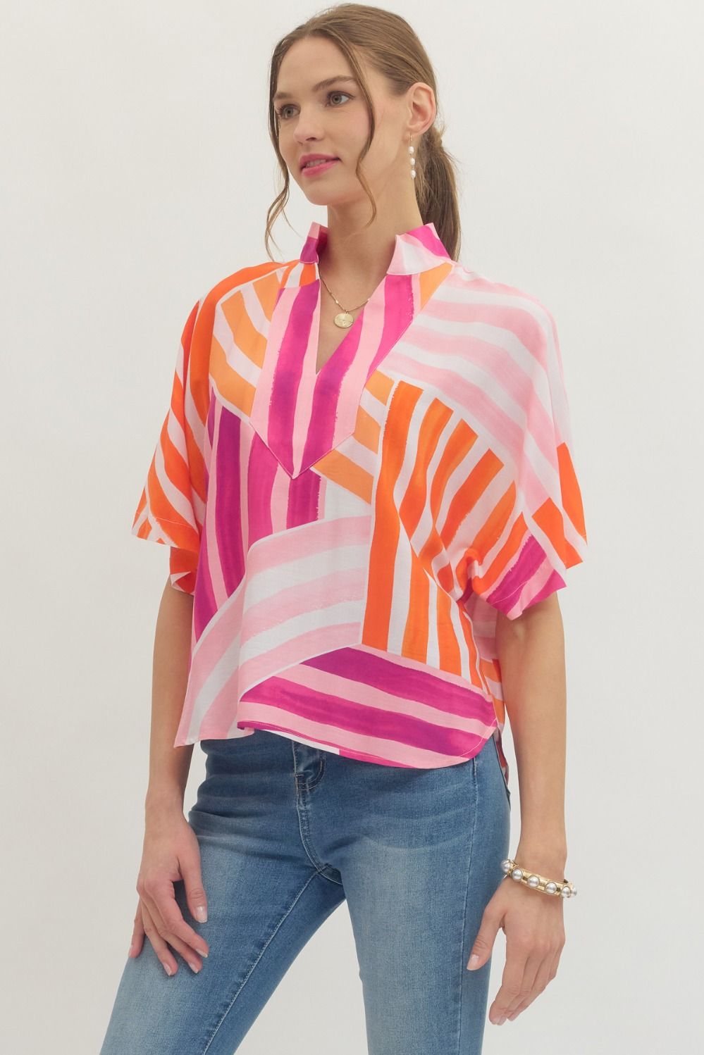 Printed Short Sleeve Top