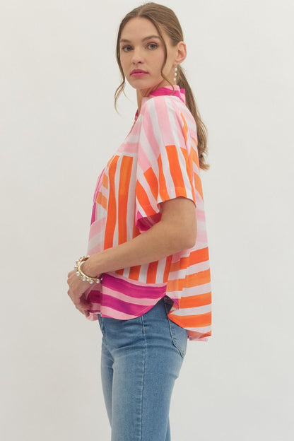 Printed Short Sleeve Top
