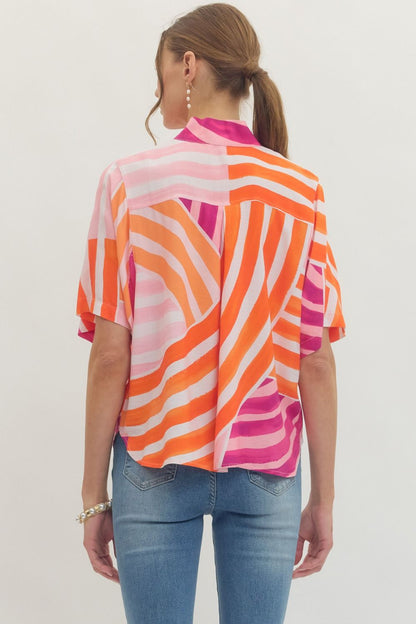 Printed Short Sleeve Top