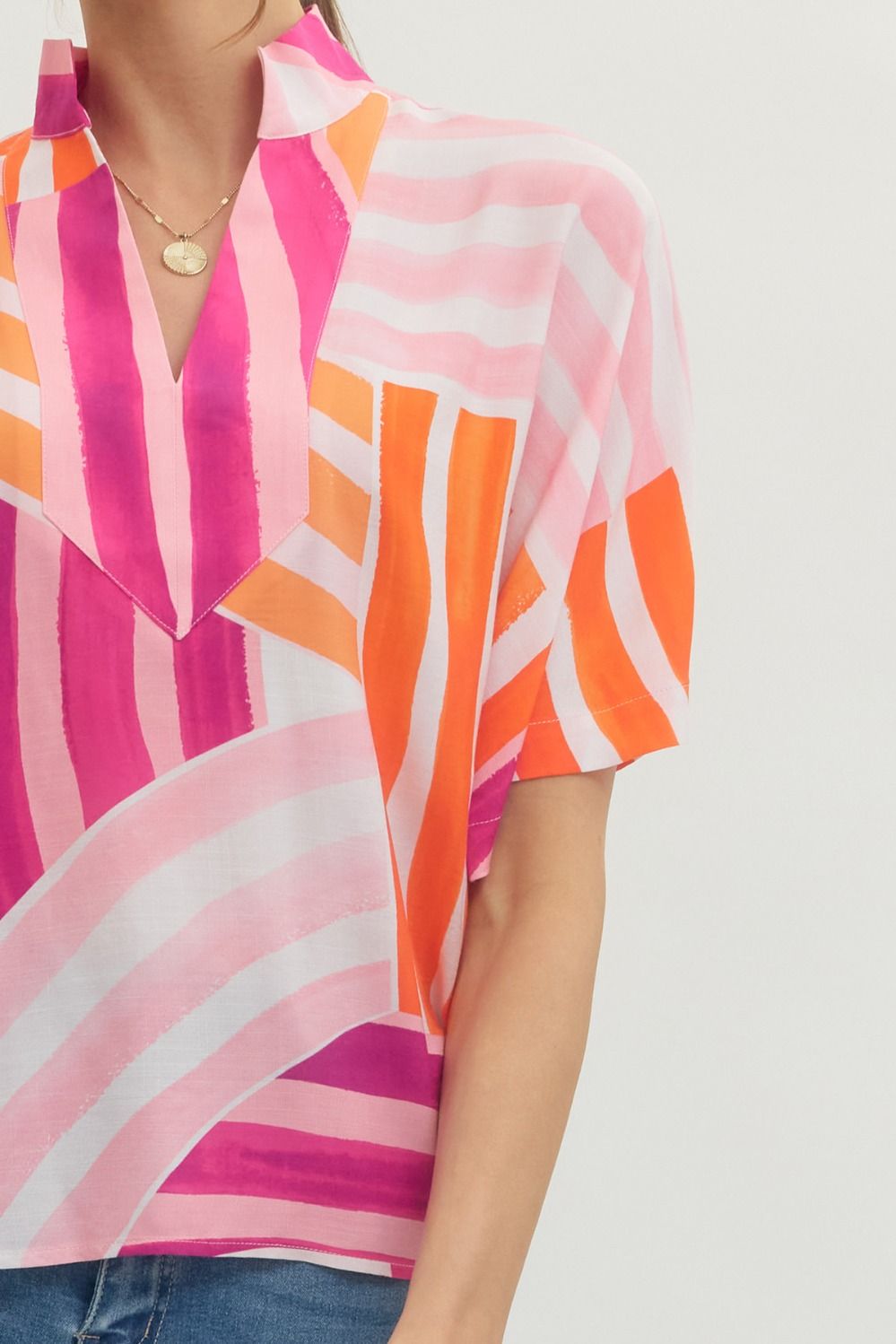 Printed Short Sleeve Top