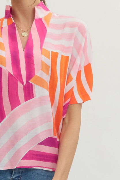 Printed Short Sleeve Top