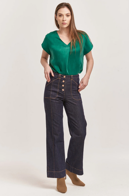 Cuffed Straight Leg Jeans