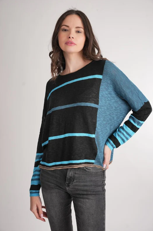 Teal Stripe Sweater