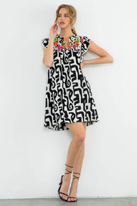 Embroidered Abstract Dress