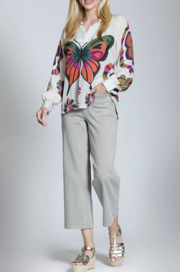 Half Placket Butterfly Top