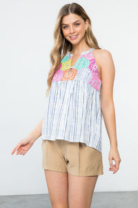 Embroidered Keyhole Tank