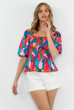 Load image into Gallery viewer, Smocked Puff Sleeve Top
