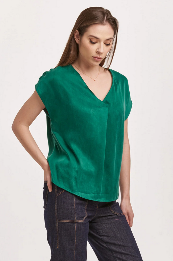 Cap Sleeve Woven Top