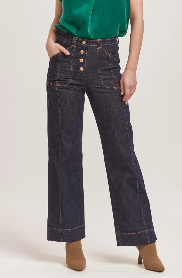 Cuffed Straight Leg Jeans