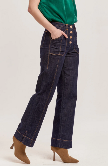 Cuffed Straight Leg Jeans