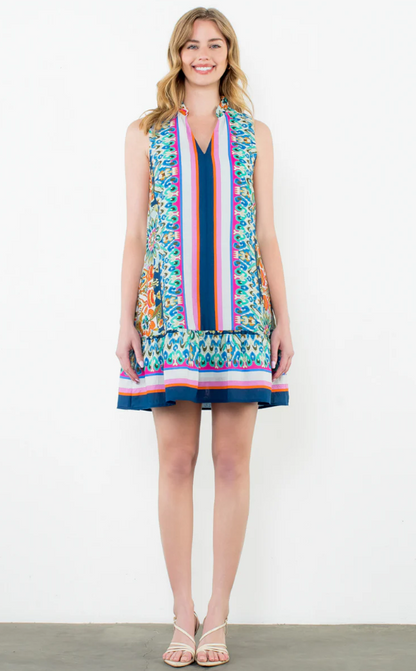 Sleeveless Center Stripe Dress