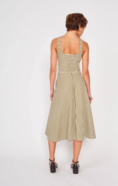 Fit & Flare Striped Tank Dress