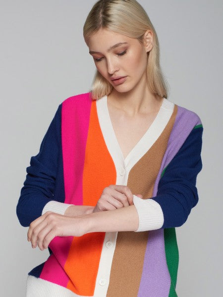 Striped Merino Wool Cardigan