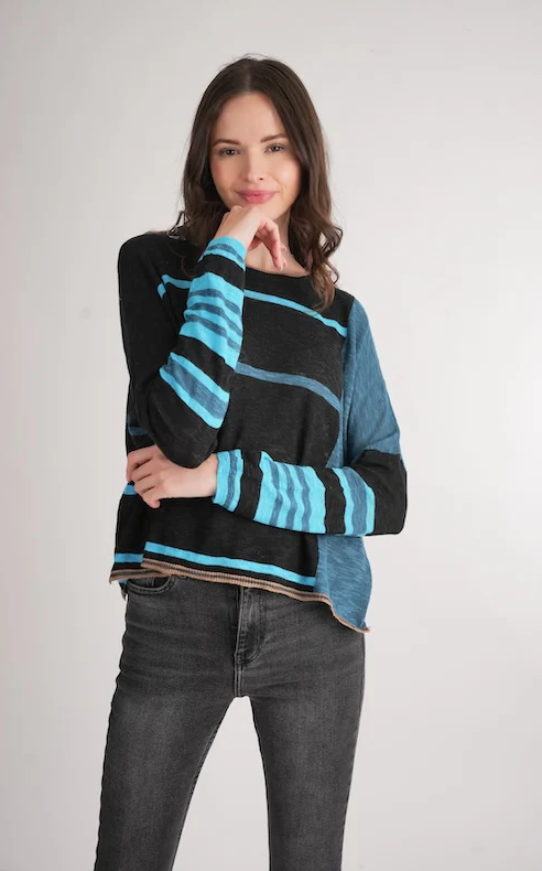 Teal Stripe Sweater