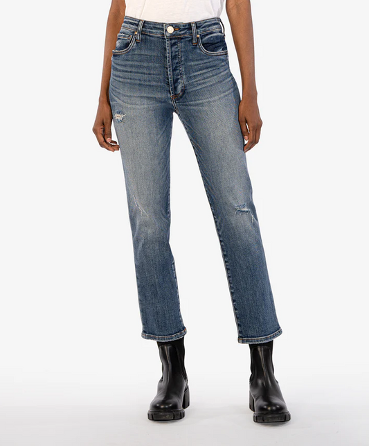 High Rise Straight Leg Ankle Jean