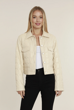 Load image into Gallery viewer, Quilted Vegan Leather Jacket
