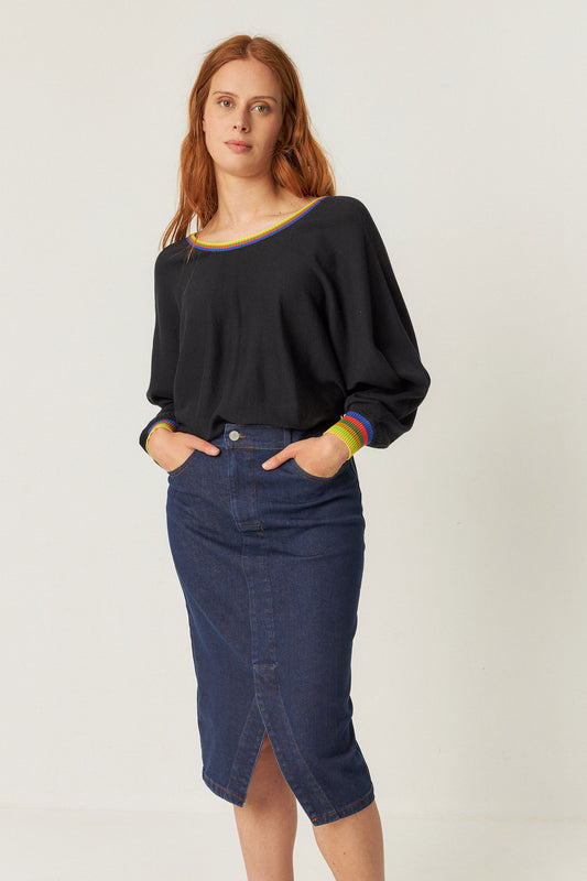 Contrasting Dolman Knit