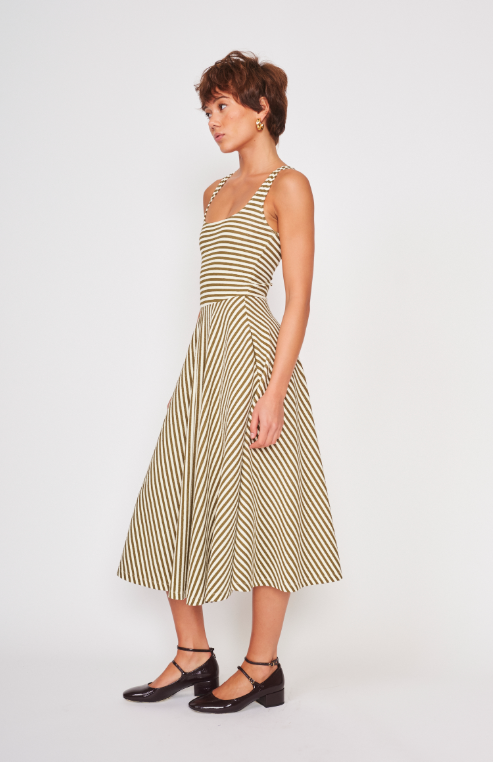 Fit & Flare Striped Tank Dress