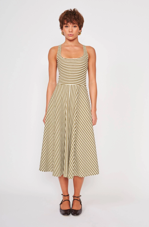 Fit & Flare Striped Tank Dress