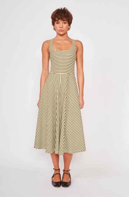 Fit & Flare Striped Tank Dress