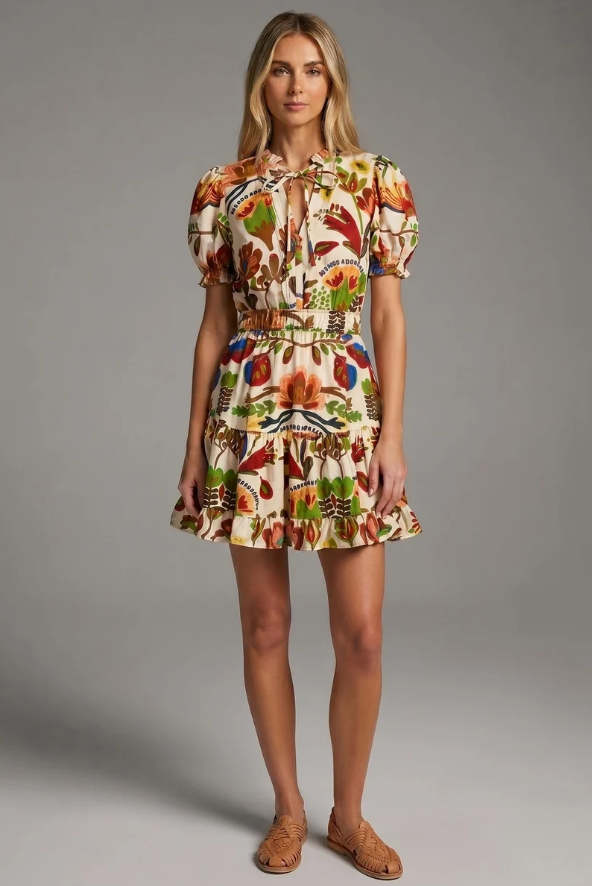 Floral Smocked Waist Dress