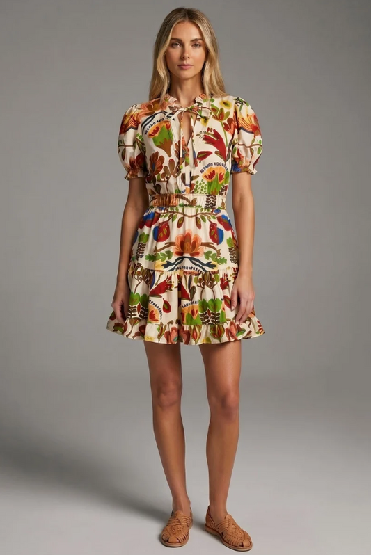 Floral Smocked Waist Dress
