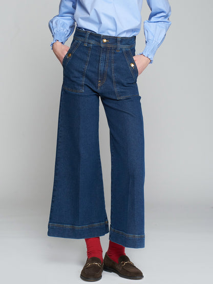 High Rise Denim Trouser