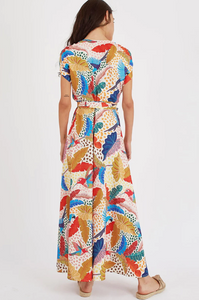 Avian Print Wrap Dress