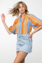 Load image into Gallery viewer, Striped Puff Sleeve Top
