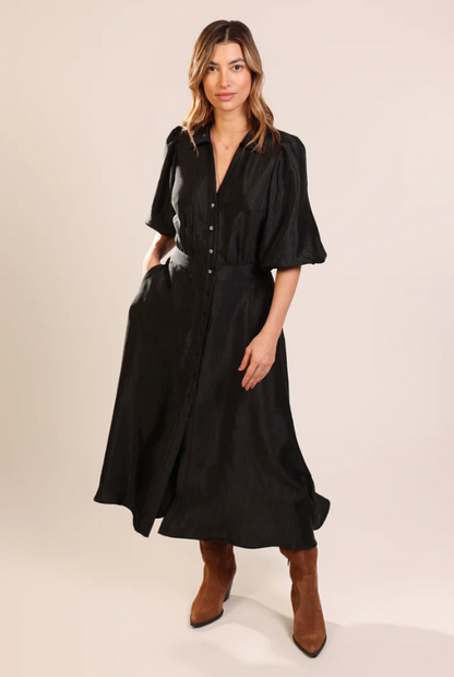 Bling Button Shirt Dress