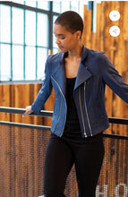 Load image into Gallery viewer, Liquid Leather Jacket -Navy

